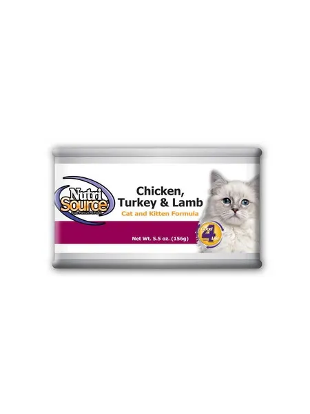 12/5 oz. Nutrisource Chicken, Turkey & Lamb Cat/Kitten Canned - Health/First Aid